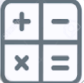 Four mathematical symbols.