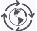 The Earth surronded by four circling arrows.
