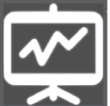 A line graph with the line moving up.