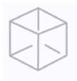 A three-dimensional cube.