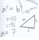 Multiple mathematical symbols on graph paper.